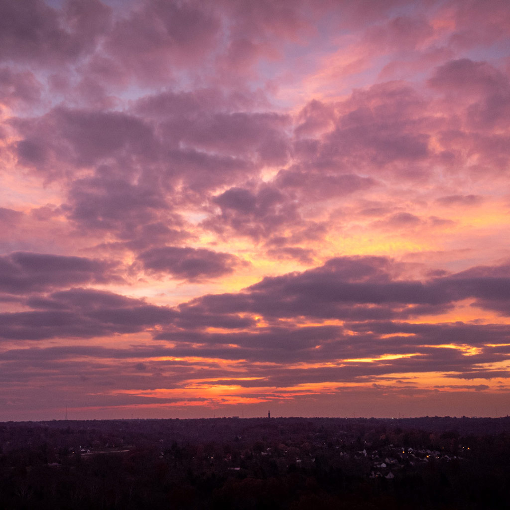 A vibrant sunset in southwest Ohio