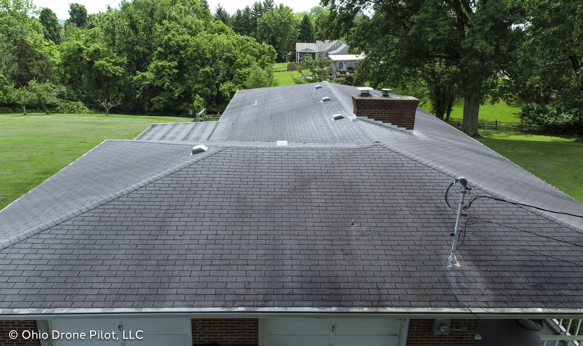 Aerial photo of an aged roof, © Ohio Drone Pilot, LLC