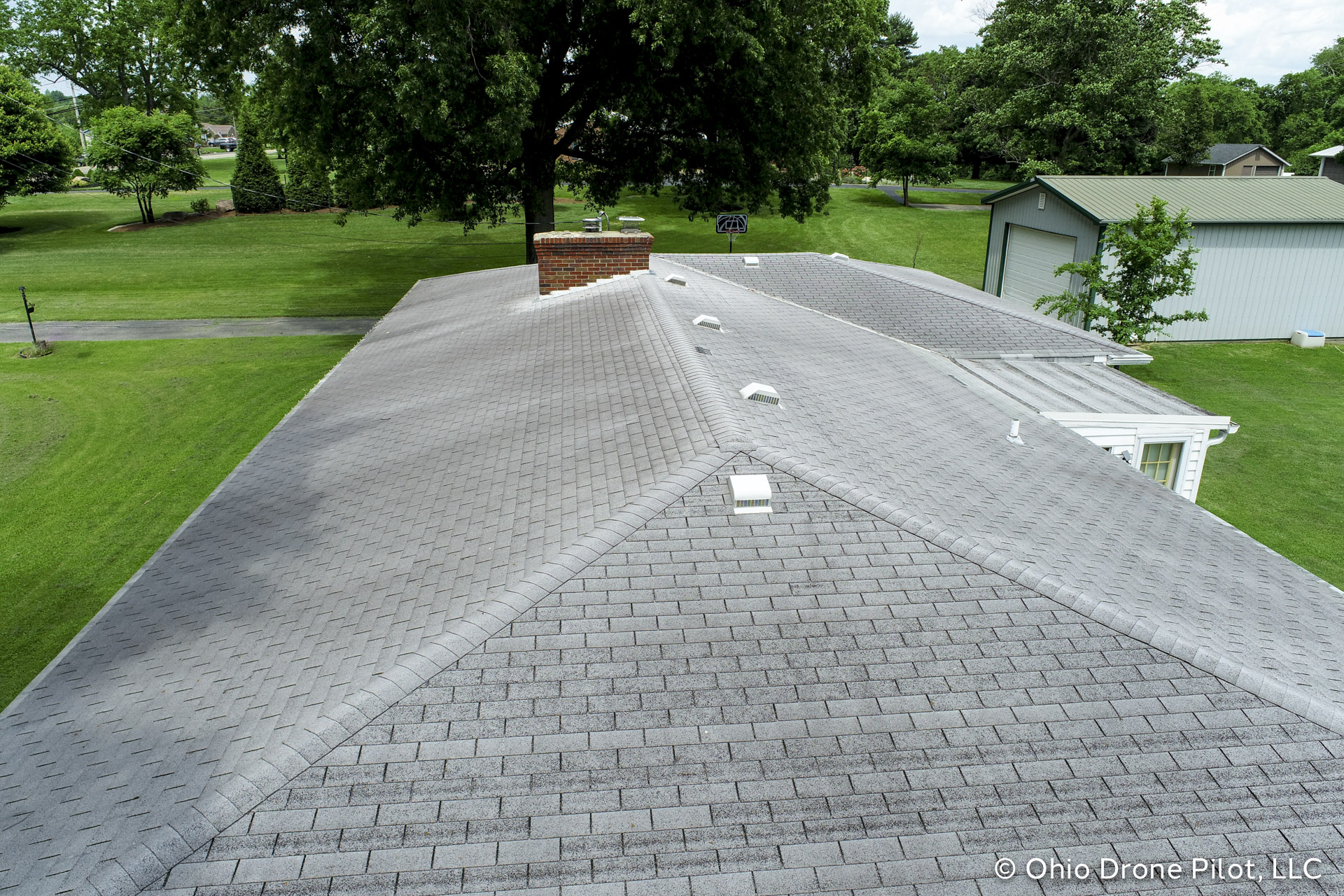 Aerial photo of an aged roof, © Ohio Drone Pilot, LLC