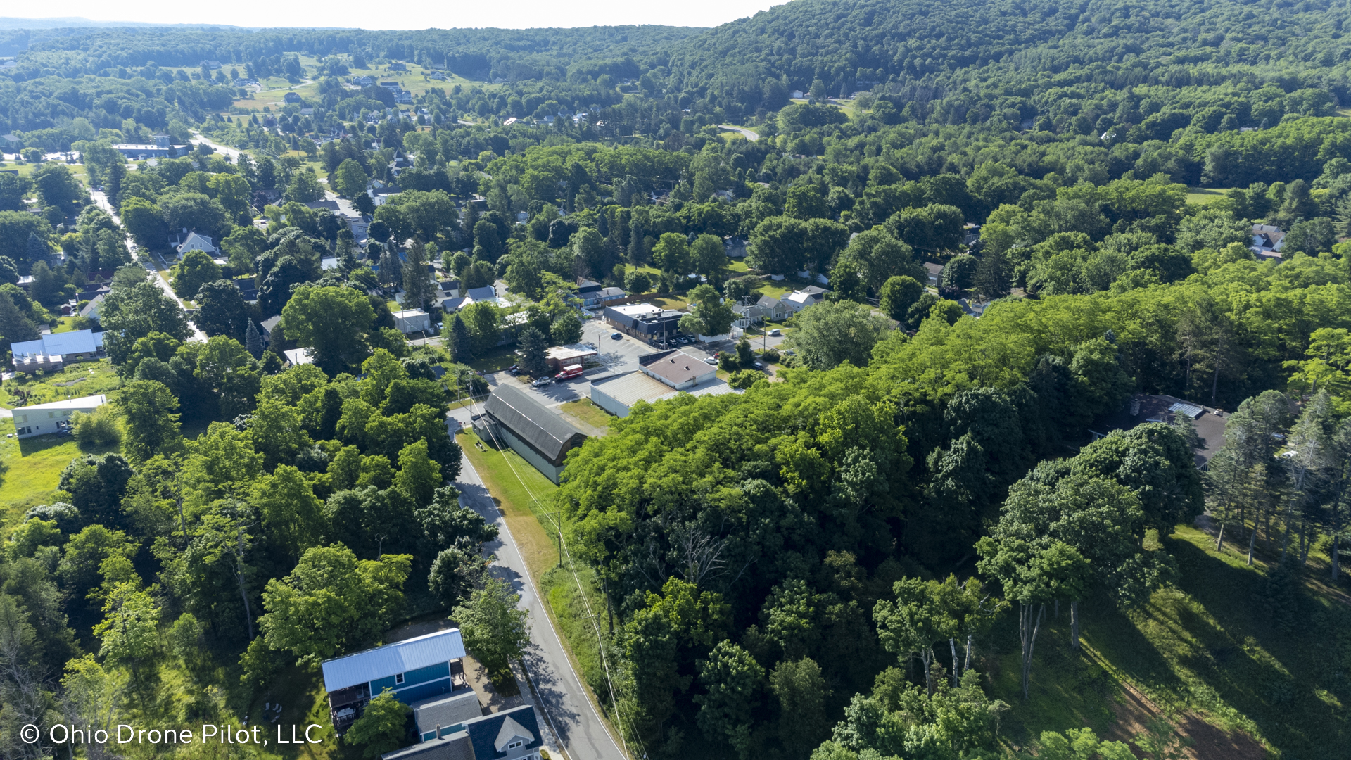 Aerial photo looking into the village of Empire, Michigan