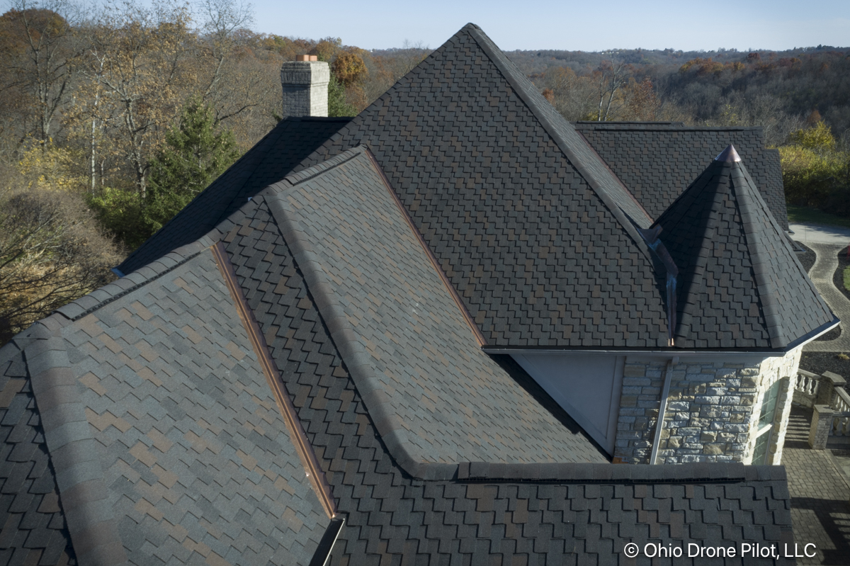 Detailed, close-up photo of a newly installed roof